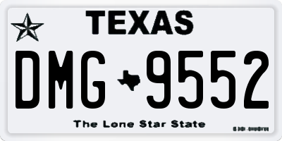TX license plate DMG9552