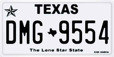 TX license plate DMG9554