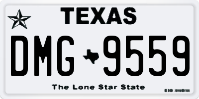 TX license plate DMG9559