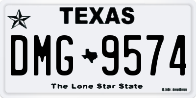 TX license plate DMG9574