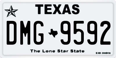 TX license plate DMG9592