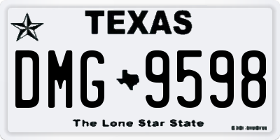 TX license plate DMG9598