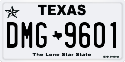 TX license plate DMG9601