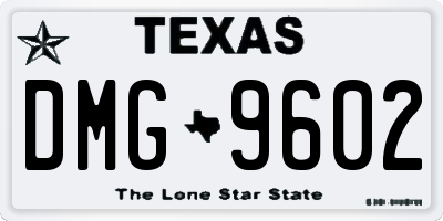 TX license plate DMG9602