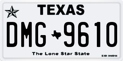 TX license plate DMG9610