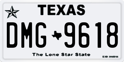 TX license plate DMG9618