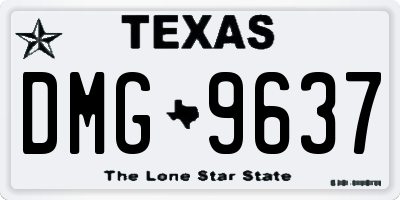 TX license plate DMG9637