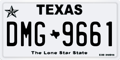 TX license plate DMG9661