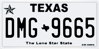 TX license plate DMG9665
