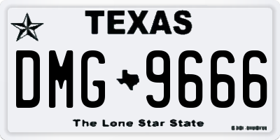 TX license plate DMG9666