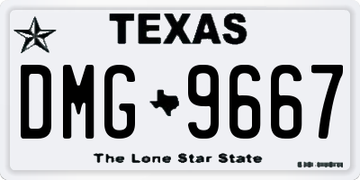 TX license plate DMG9667