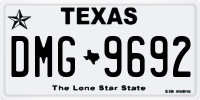 TX license plate DMG9692