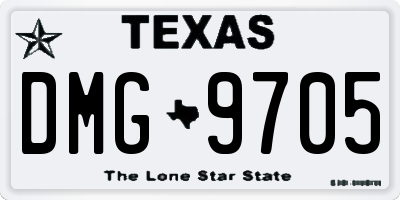 TX license plate DMG9705