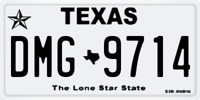 TX license plate DMG9714