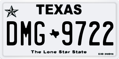 TX license plate DMG9722