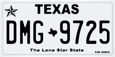 TX license plate DMG9725
