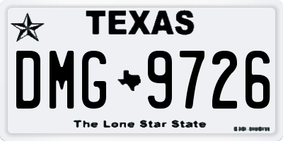 TX license plate DMG9726