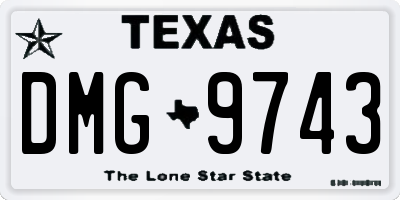 TX license plate DMG9743