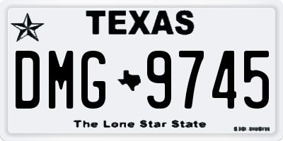 TX license plate DMG9745