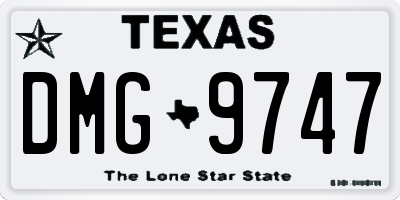TX license plate DMG9747