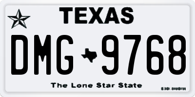 TX license plate DMG9768