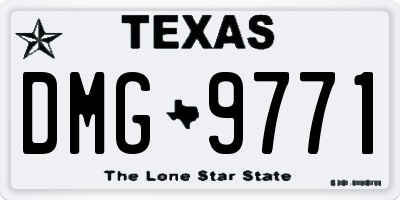 TX license plate DMG9771