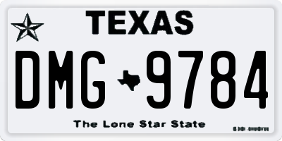 TX license plate DMG9784
