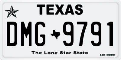 TX license plate DMG9791
