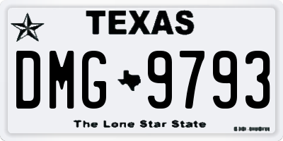 TX license plate DMG9793