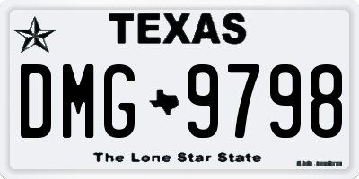 TX license plate DMG9798