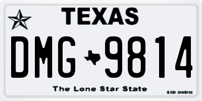 TX license plate DMG9814