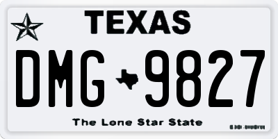 TX license plate DMG9827