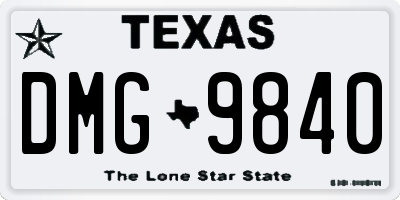 TX license plate DMG9840