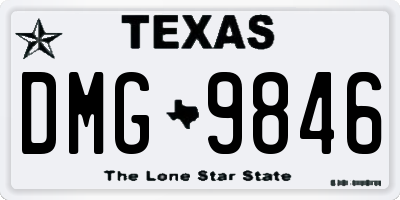 TX license plate DMG9846