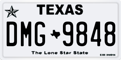 TX license plate DMG9848