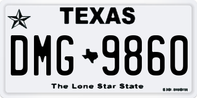 TX license plate DMG9860