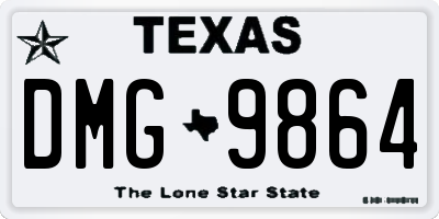 TX license plate DMG9864