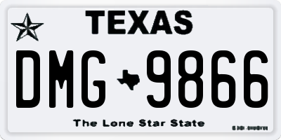 TX license plate DMG9866