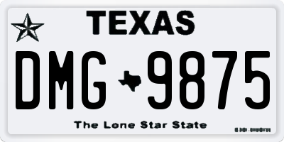 TX license plate DMG9875