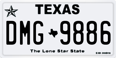 TX license plate DMG9886