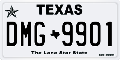TX license plate DMG9901