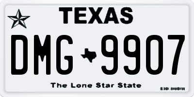 TX license plate DMG9907