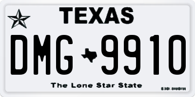 TX license plate DMG9910