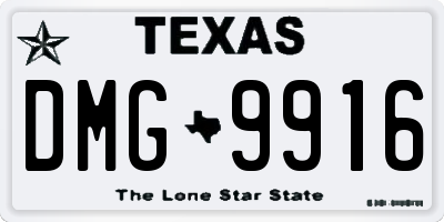 TX license plate DMG9916