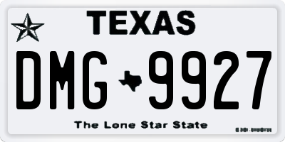 TX license plate DMG9927