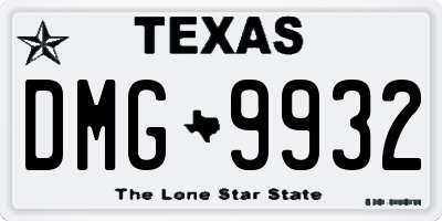 TX license plate DMG9932