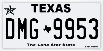 TX license plate DMG9953