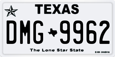 TX license plate DMG9962