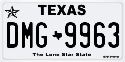 TX license plate DMG9963