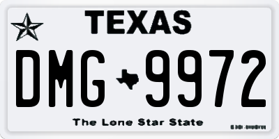 TX license plate DMG9972